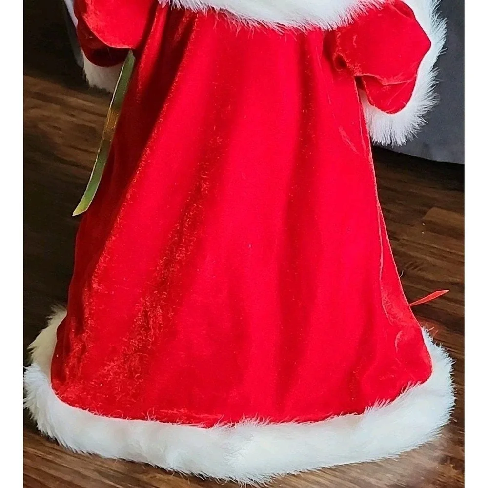 Vintage Old World Santa Claus Christmas  Tree Topper Decor Red Robe